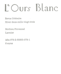 Revue l'Ours Blanc, no 36